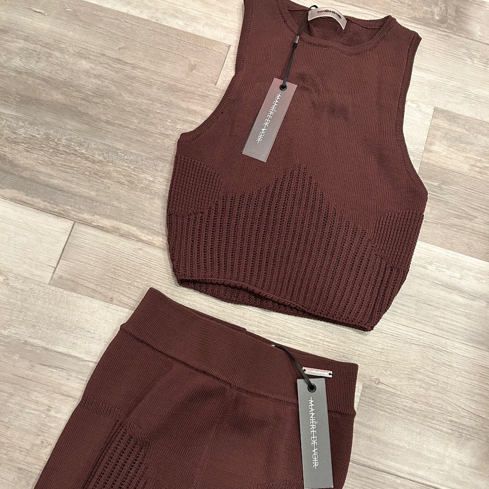 Maniere De Voir Brown Knitted Set